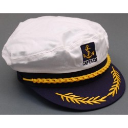 Лятна капитанска шапка с бродерия и козирка